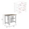 Tuhome Cala Kitchen Island, Four Legs, Three Shelves, White/Walnut ABC5530 - alternate 3